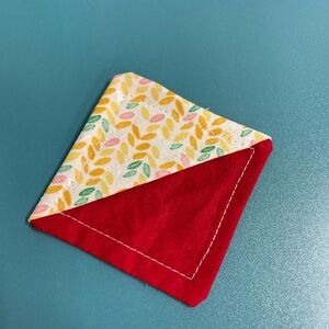 Homemade red bookmark 3 1/2x 3 1/2